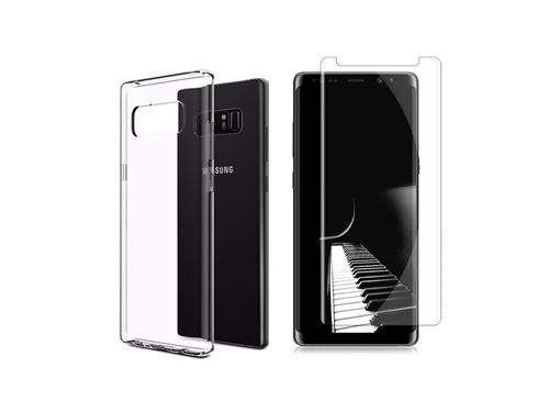 Samsung Galaxy Note 8 Pack (2 en 1) 1 Coque souple et résistante anti choc + 1 film protection écran en verre trempé incurvé 3D