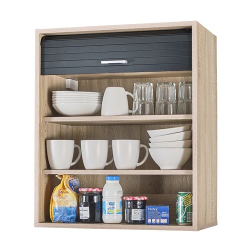 Meuble Cuisine Chêne Bicolore 60 cm H 72 cm - Coloris: Noir