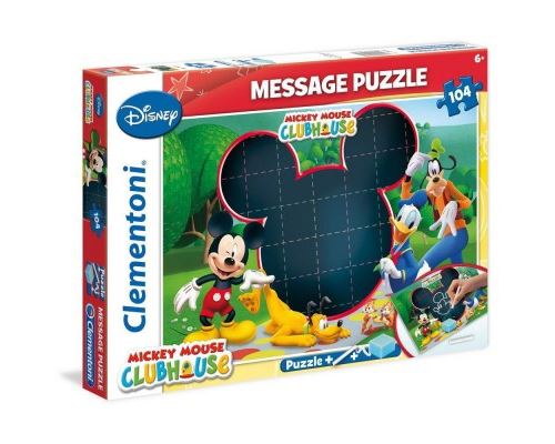 Puzzle 104 Pièces : Message-Puzzle Mickey Mouse Club House, Clementoni