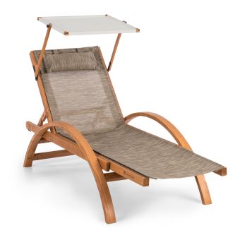Blumfeldt Panamera Transat Avec Auvent Pare Soleil Reglable Anti Uv Charge 150kg Max Pin De Finlande Coussins Comfortmesh Creme Mobilier De Jardin Achat Prix Fnac