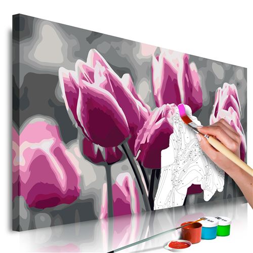 Tableau à peindre par soi-même - Champ de tulipes - 60x40 Artgeist (11857)