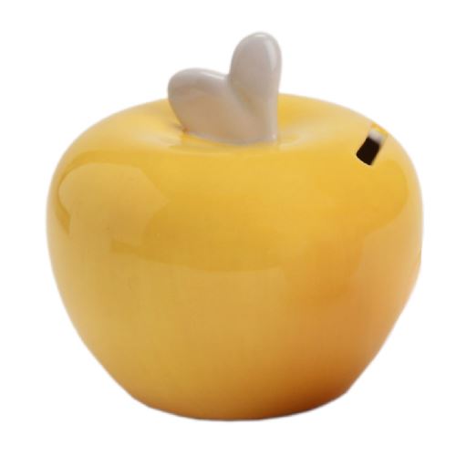 Tirelire en forme de pomme Jaune