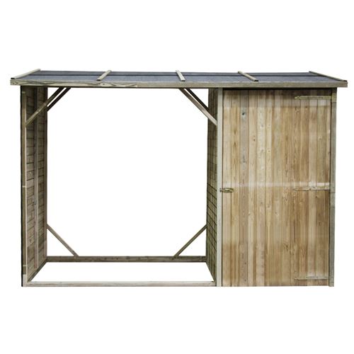 Abri bûches en bois Oslo avec rangement 4 stères