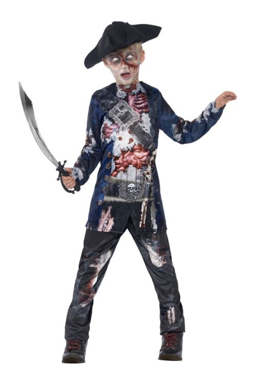 Costume Enfant Pirate Zombie Luxe - Noir - S