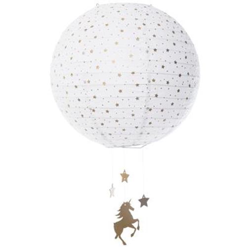Lanterne boule imprimé licorne - D 35 cm