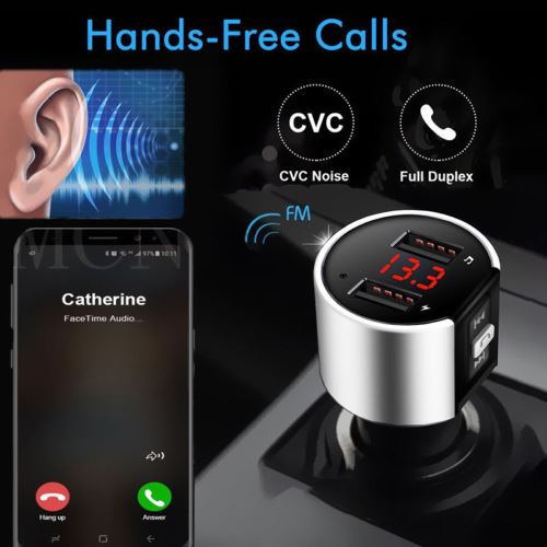 Bluetooth allume-cigare MP3 FM transmetteur sans fil double chargeur Kit mains-libres LCD USB
