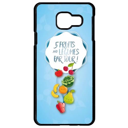 Coque Samsung Galaxy A3 2016 5 Fruits Et Legumes Fond Bleu Pale