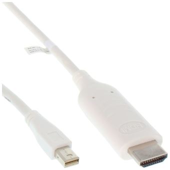 InLine - Câble adaptateur - Mini DisplayPort mâle pour HDMI mâle - 50 cm - blanc - support 4K - 1