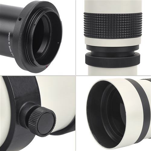 Téléobjectif De Zoom Manuelle 420-800mm F8.3-16 Pour Canon Monture EF Camera Noir