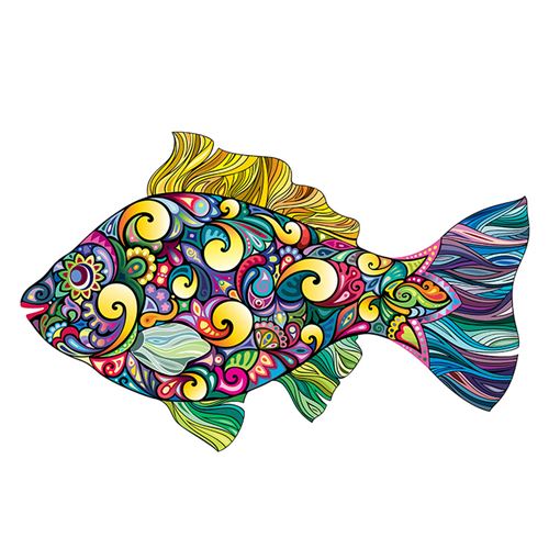 Non Communiqué Puzzle 3D Poisson En Bois Pour Adultes Et Enfants _ Multicolore - Image 1