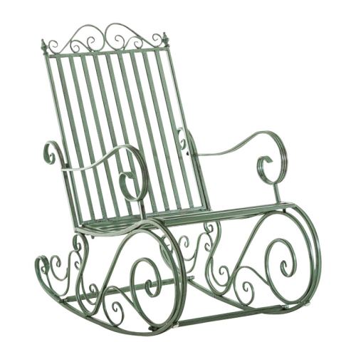 Fauteuil à bascule Smilla en fer forgé , Vert antique