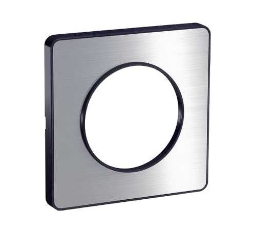 Schneider Electric Plaque Odace Touch - Aluminium Brossé Avec Liseré Anthracite - Unique