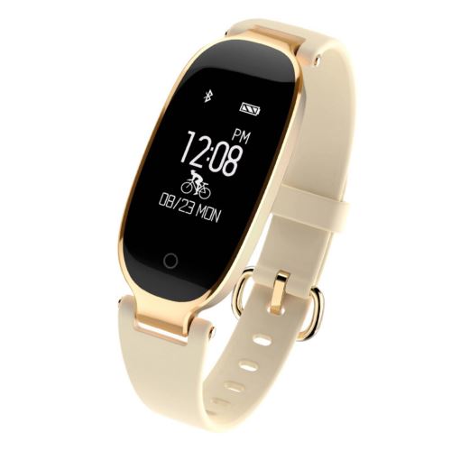 Moniteur de fréquence cardiaque de montre intelligente de bracelet de Bluetooth de sports de S3 imperméable pour des femmes Doré