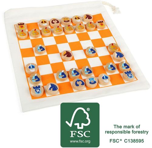 Echecs jeu de voyage - Pions en bois - 12021