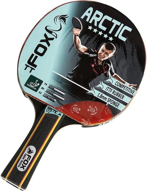  Fox TT raquette de tennis de table Arctic 5 Star26 cm bois/caoutchouc noir/rouge 