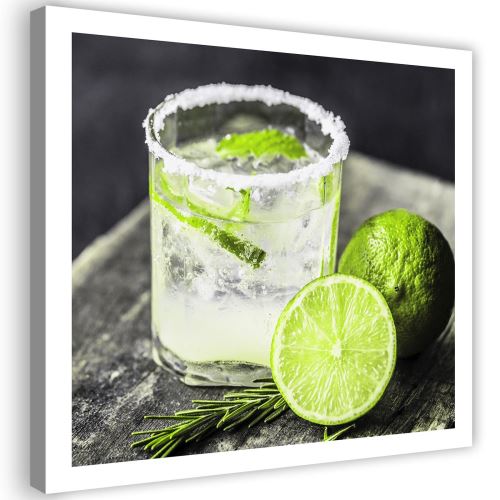 Image Décoration murale Tableau Toile Canevas Citrons verst Boisson Photo 90x90