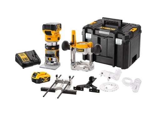 Affleureuse-Défonceuse Xr 18V - Dewalt - 2 Batteries 18V 5.0Ah - Chargeur - Accessoires - Tstak - Dcw604P2-Qw