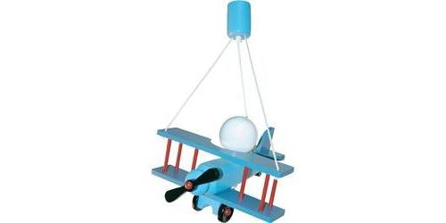 Suspension avion Waldi Leuchten 27061 E27 15 W rouge-bleu