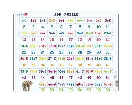 Puzzle 58 Pièces : Puzzle Cadre - Apprendre à Compter : L'Addition, Larsen
