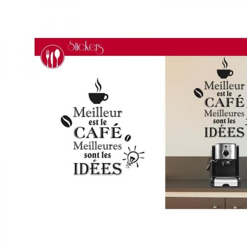 Stickers Meilleures Café - 1 Planche 20 x 70 cm