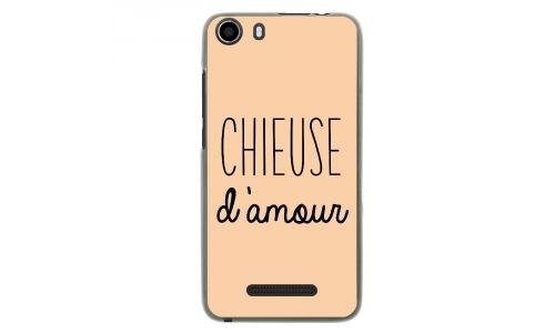 Coque souple pour Wiko Lenny 2 avec impression Motifs Chieuse d'Amour beige