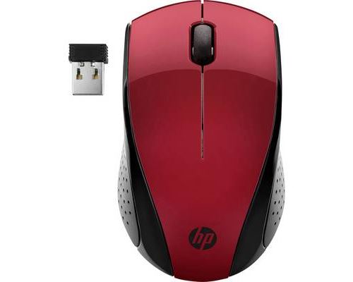 HP 220 - Souris - 3 boutons - sans fil - 2.4 GHz - récepteur sans fil USB - rouge - CTO - pour Victus by HP Laptop 16; Pavilion Plus Laptop 14; Pavilion x360 Laptop; Portable 14 15 17