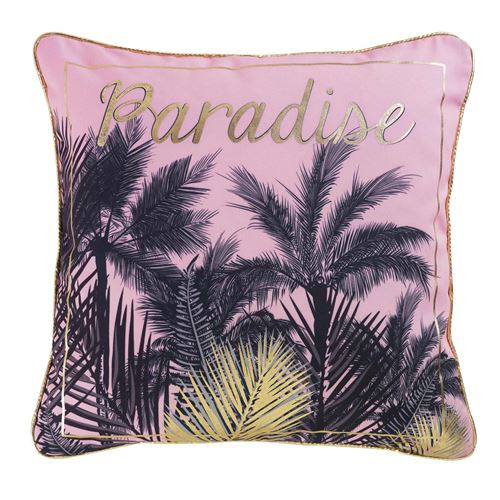 Douceur D'intérieur Imprimé Coussin Déco Déhoussable Dessin Placé 45X45 Or Pur Paradise
