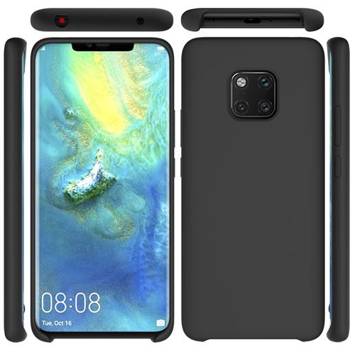 Coque en silicone liquide noir pour Huawei Mate 20 Pro