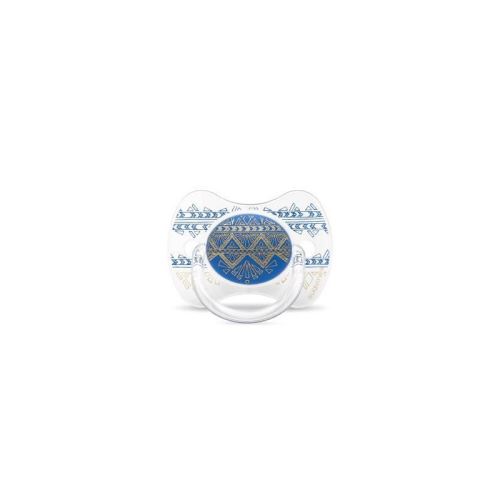 SUAVINEX Sucette Ethnic +18M Silicone réversible - BLEU FONCE