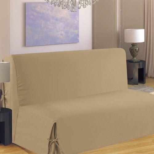 Homemaison.com hm69451650 housse de clic-clac à nouettes coton/polyester sable 200 x 140 cm