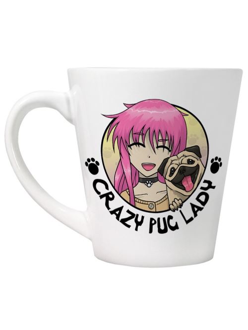 Tasse Crazy Pug Lady blanc