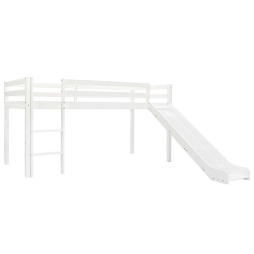 Lit mezzanine d'enfants avec toboggan et échelle Pin 97x208 cm