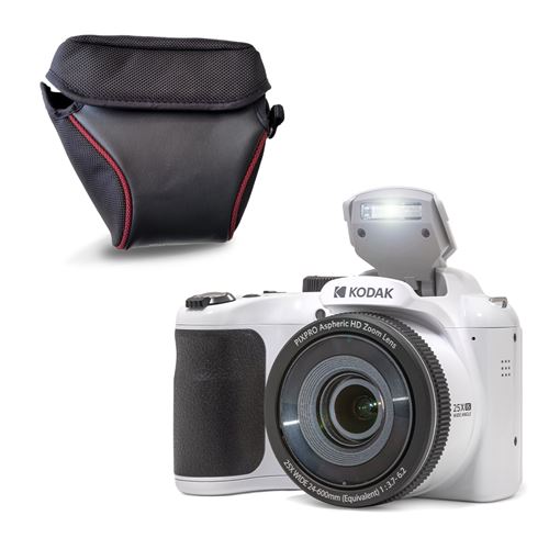 KODAK  Pack Pixpro AZ255 + Etui transport - Appareil Photo Bridge Num&eacute;rique Astro Zoom 16 MP, Zoom Optique 25X, Stabilisateur, Video Full HD 1080p, Grand angle 24 mm, Ecran LCD 3 '',