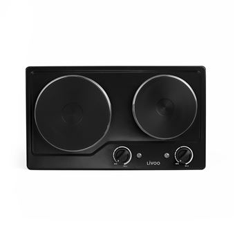 Plaque de cuisson 2 foyers, Livoo DOC168N - 2500W - Foyers de Diam. 15,5 et 18,5 cm - Plaque encastrable - 1