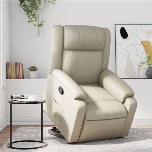 VIDAXL - Fauteuil de relaxation - Inclinable - Crème - Image 2