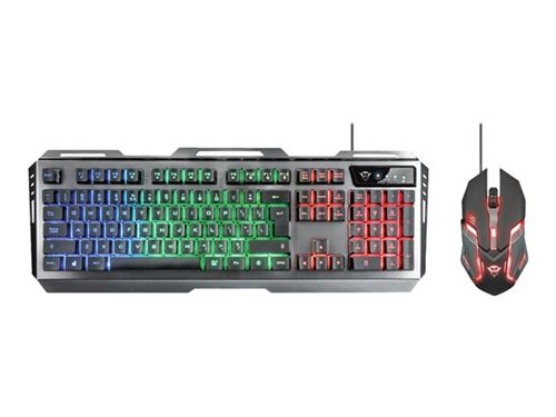 Trust GXT 845 Tural Gaming Combo - Toetsenbord en muis set - achtergrondverlichting - USB - Duits