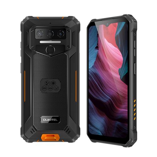 Smartphone OUKITEL WP23 Plus Orange : 6.52 , 8Go+256Go, 10600mAh, Android 14,Empreinte digitale, Dual SIM 4G,Téléphone Portable-378g