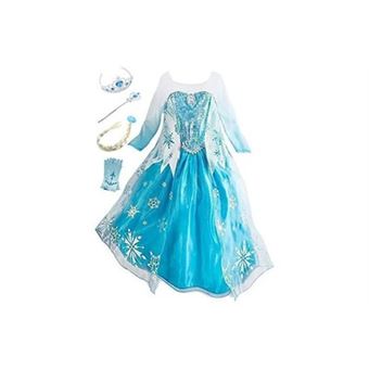 Beunique robe reine des neiges enfant costume princesse elsa déguisements  filles robe de soirée carnaval halloween,130,bleu,6 ans - Déguisement  enfant - Achat & prix