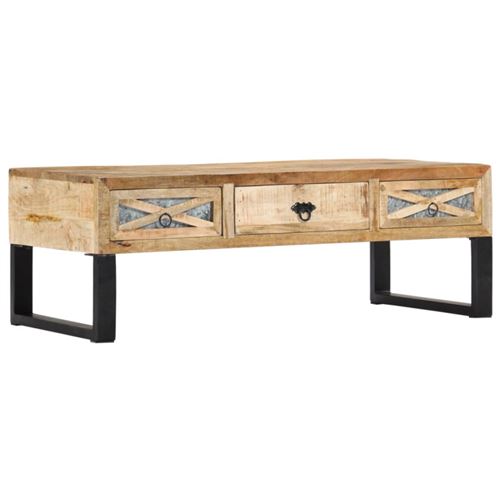 Non Communiqué Noir, Noir Table Basse 110X50x38 Cm Bois De Manguier Massif