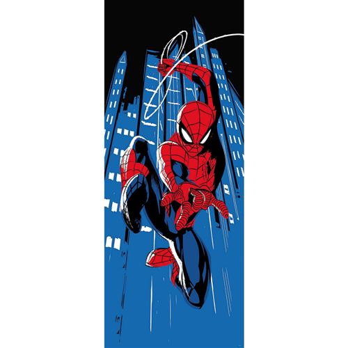 Komar Fototapete "Digitaldruck Vlies - Spider-Man Rooftop-Rockin‘ - Größe 100 x 250 cm" bedruckt glatt Kinderzimmer