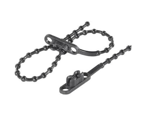 TRU Components 1592905 TC-KTVR145BK203 Knotenband 145mm 2mm Schwarz mit Doppelkopf 100St.