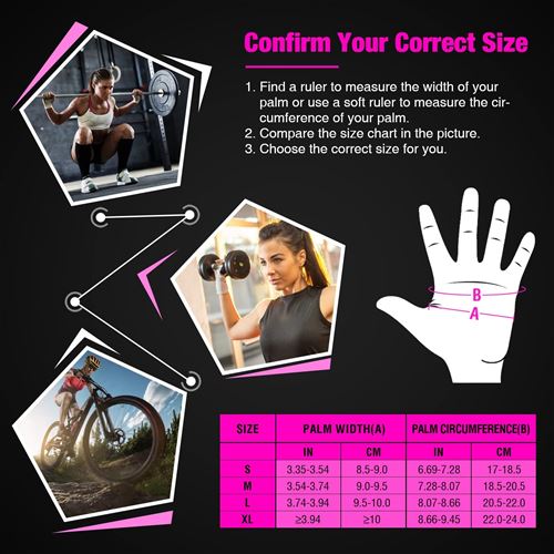 Gants D'entraînement FIT&FAB Pour Femmes - XL - Rose Et Blanc - Neufs