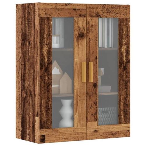 vidaXL Armoire murale suspendue vieux bois 69,5x34x90 cm