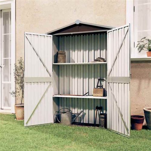 Vidaxl - Abri de jardin Marron 107,5x46x183 cm Acier galvanis&eacute; Brown