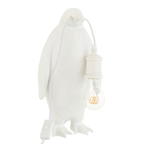 Non Communiqué Blanc Lampe À Poser En Résine "Pingouin" 35Cm