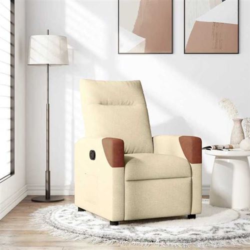 Vidaxl Fauteuil Réglable Tissu Crème - Image 2