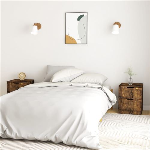 vidaXL Nachtkastjes 2 st 40x40x50 cm bewerkt hout gerookt eikenkleurig326740