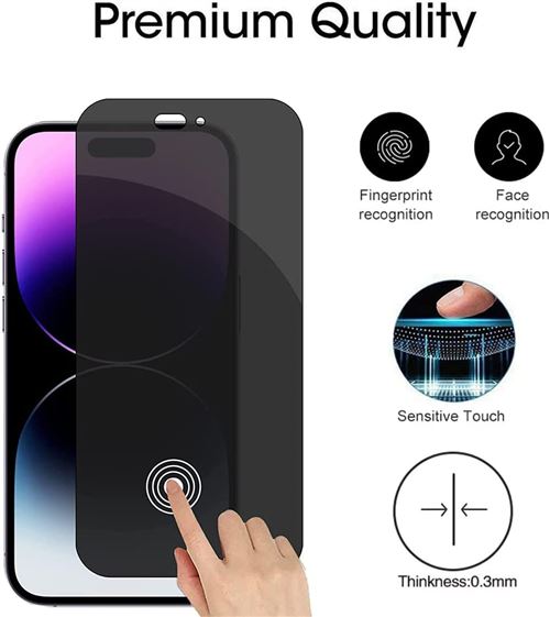 2 Films de protection écran verre trempé Anti Espion (teinté) pour iPhone  14 Pro [Novago] - Protection d'écran pour smartphone - Achat & prix