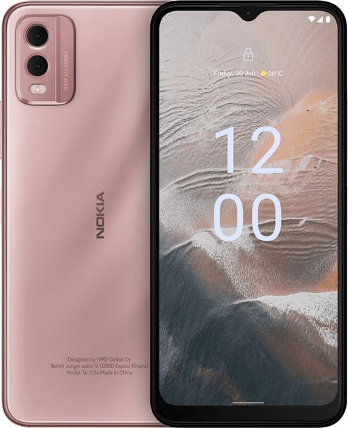 Nokia C32 - 4G smartphone - double SIM - RAM 4 Go / Mémoire interne 64 Go - microSD slot - 6.5 - 2x caméras arrière 50 MP, 2 MP - front camera 8 MP - rose plage