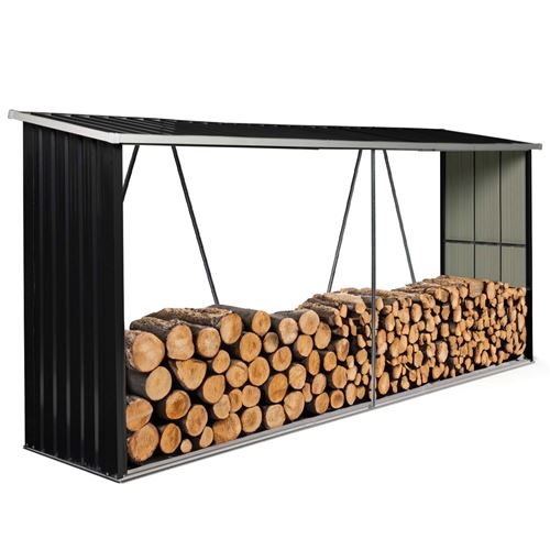 Abri bois de chauffage 4 m³ en acier galvanisé